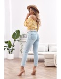 Gelbe kurze Bluse mit Rüschen unten MP29390 – Online-Shop – Boutique